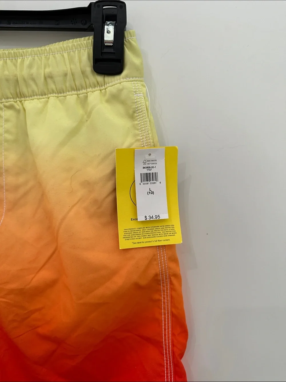 GAP Kids Swim Trunks 6” NEW Dip Dye Ombré Yellow Orange Boys Size 10